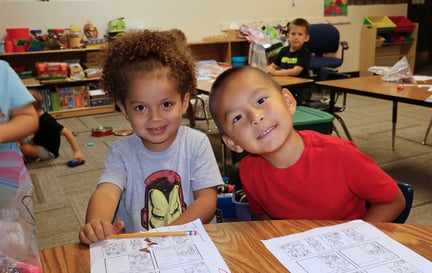 two students at their desk
